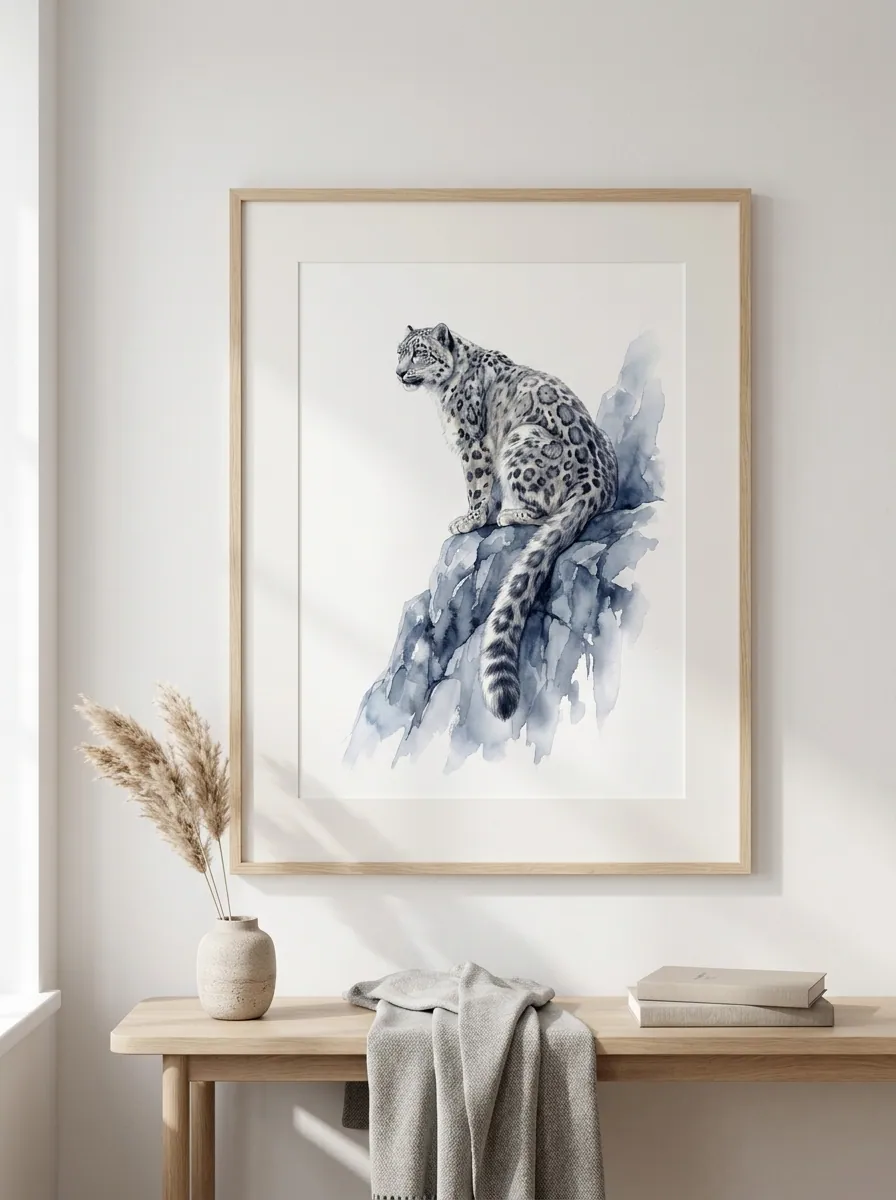 Snow Leopard in room